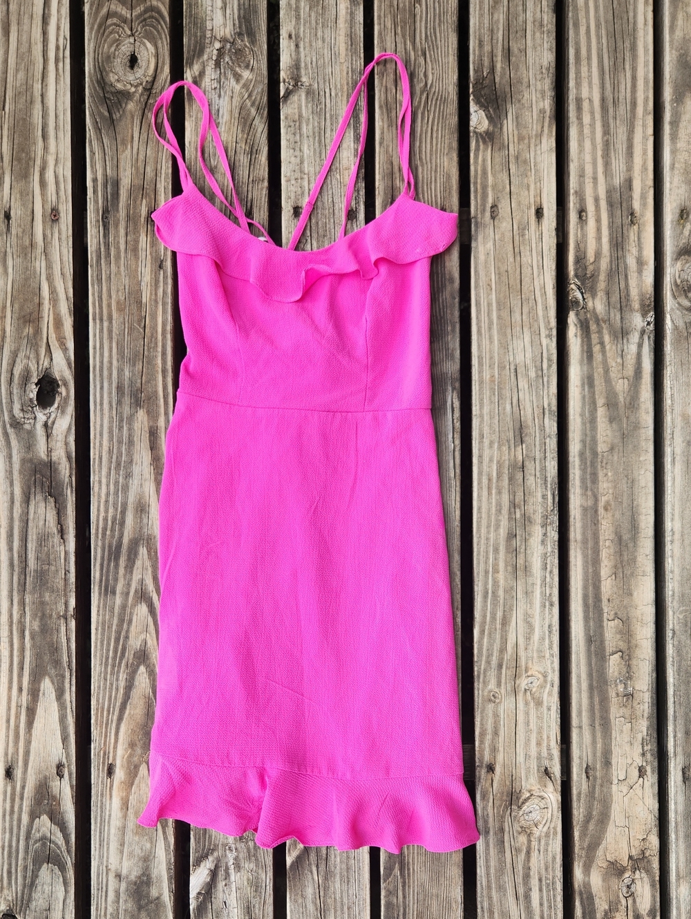 B Darlin 1/2 Women Ruffle Strappy Dress Flirty Fun Barbie Bachelorette